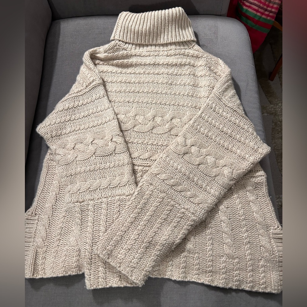 La Ligne Cashmere Cable Knit Turtleneck Sweater